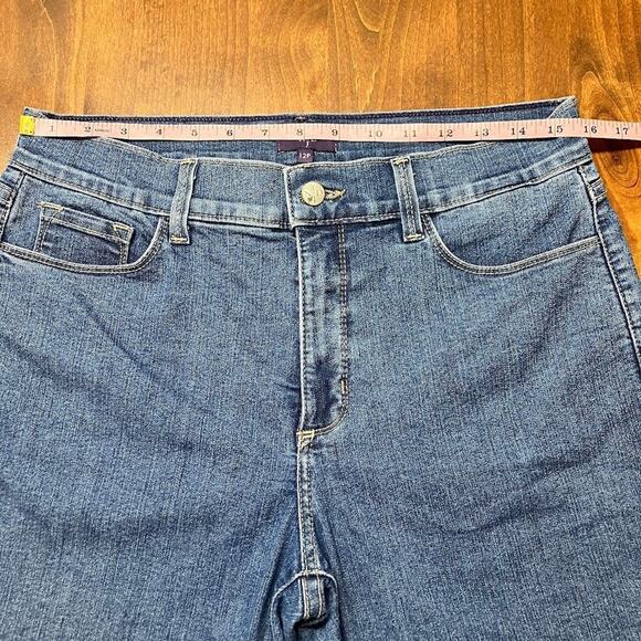 NYDJ Capri Jeans High Rise Dark Wash Denim Cropped Jeans Size 12P Lift Tuck - Picture 6 of 11